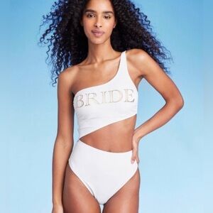 Shade & Shore 'BRIDE' One-Shoulder Cutout Swimsuit